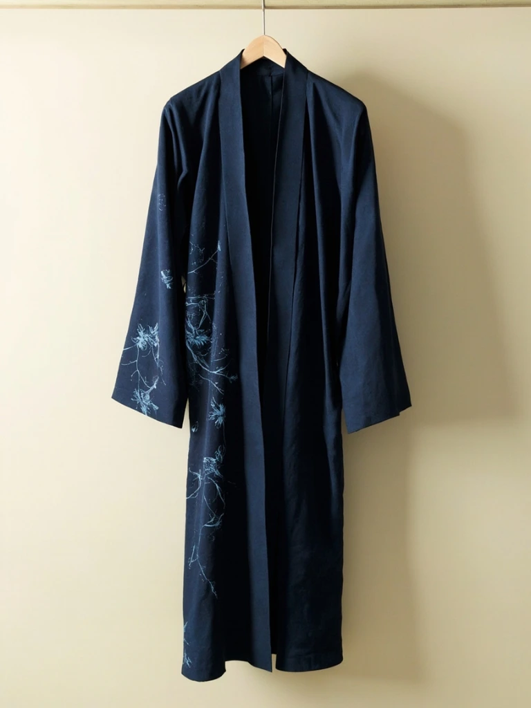 Piece No. 37-128 — Yuzen indigo kimono.